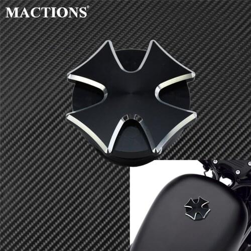 Motorcycle Black Fuel Gas Tank Vented Decorative Right-hand Thread Oil Cap For Harley Softail Touring Road King Freewheeler XL