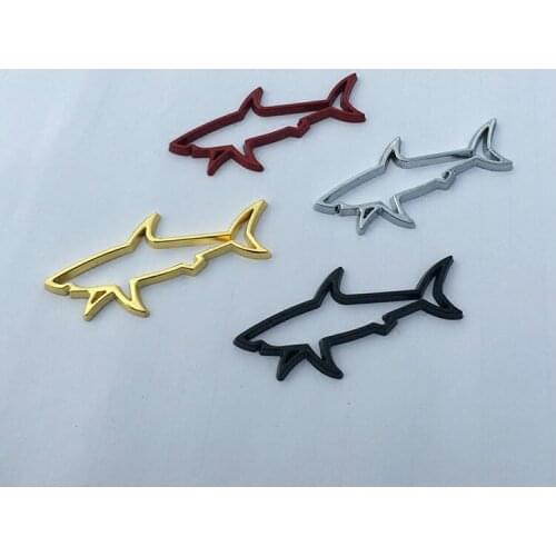 1 Pcs 4 Colors High Quality 3D Metal Car Styling Car Stickers Hollow Shark Badge emblem Decals Automobiles Accessories