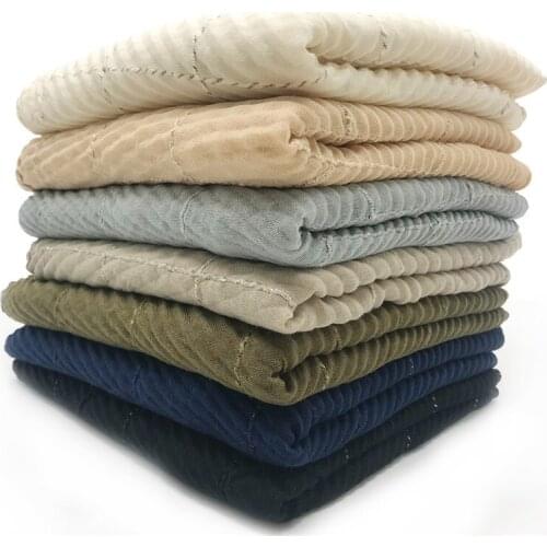 Plain Plaid Gauze Scarf Cotton Wrinkled Muslim Hijabs Malaysia Crumpled Women Headscarf Underscarf Islami Long Shawl Turbante