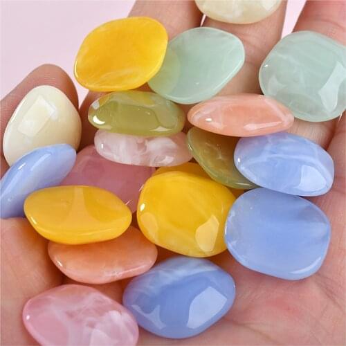 Wholesale 80pcs/Lot 20MM Flatback Bright Colors DIy Jewelry Findings Acrylic Resin Beading Cabochon Craft Ornament Accessories