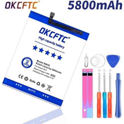 Original Phone Battery BM3E for Xiaomi Mi 8 Mi8 M8 Real 5800mAh High Quality Replacement Battery