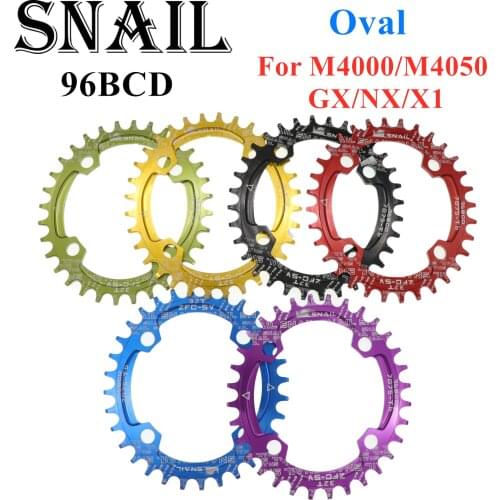 Snail 96BCD Oval bicycle chainwheel 32T 34T 36T 38T MTB bike Chainring mountain Crown BCD 96 For M4000 M4050 GX NX X1 Crank