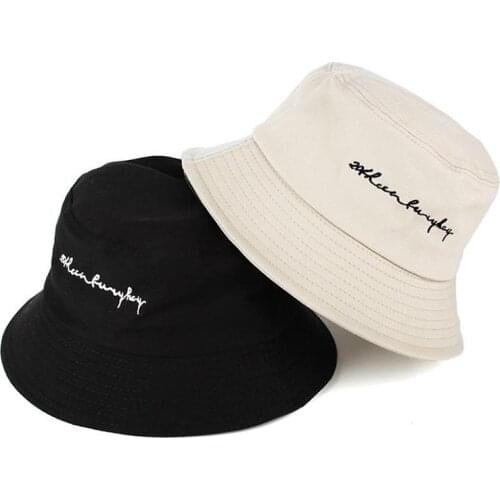 Street Style Letters Print Bucket Hats Fisherman Hat Fashion Embroidery Cap Men Women Ladies Summer Sun Hat