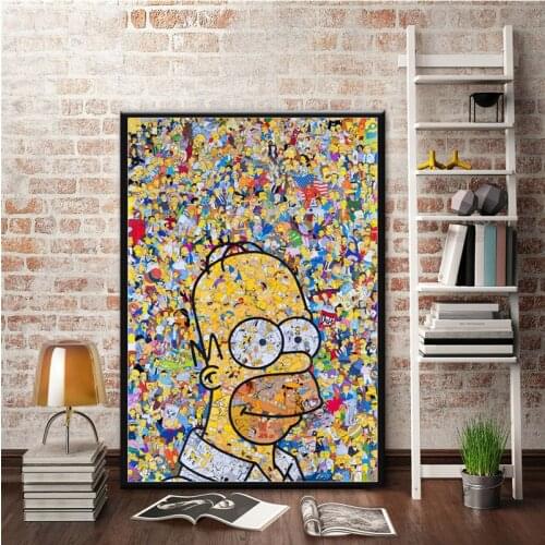 The Simpsoning Poster Simpsoning Cartoon Posters and Prints Canvas Painting Wall Art Picture for Living Room Home Decor