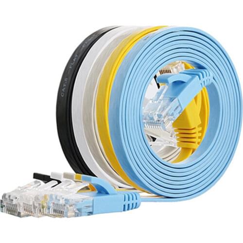 CAT6 RJ45 Flat Ethernet Cable Twisted Pair 1m 2m 3m 10m 20m Computer Network Cable Cat6 For ADSL HUB Camera Router ATM UTP Cable