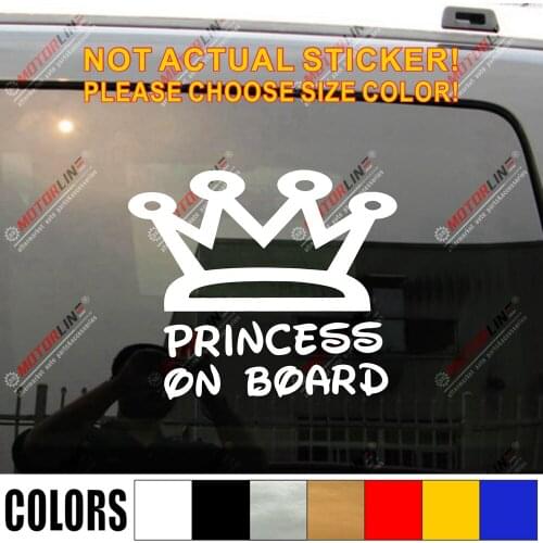 Princess on Board Crown Baby on Board Warning Car Sticker Decal Vinyl Die cut ,choose size and color