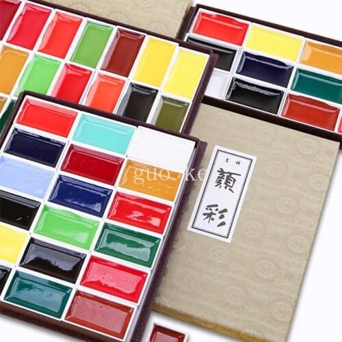 Sakura Solid Watercolor Paint 24/48/60 Color Set Pearlescent Color Professional Advanced Watercolor Oil Painting Art Supplies