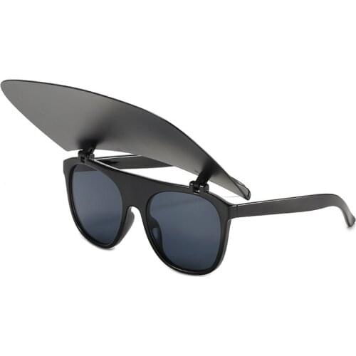 2021Retro Oversized Square Flip Sunglasses Women Fashion Brand Designer Outdoor Shades Eyewear Men Flat Top Sun Glasses UV400