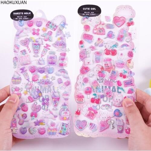 Glittering Sugar Candy 3D PVC Stickers Scrap booking Diy Bullet Journal Cute Diary Stationery Sticker Sheet