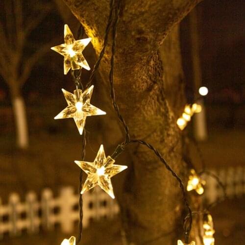 LED Solar Power Star Fairy Christmas Lights String Outdoor Waterproof Garden Festoon New Years Garland Party Holiday Decoration