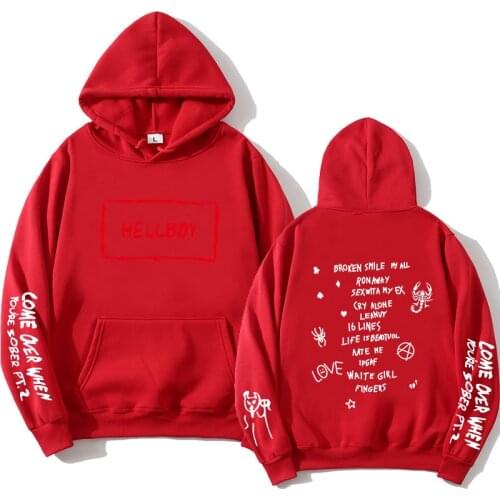 Lil Peep Hellboy Hoodies Men/Women Hooded Streetwear Sweatshirts Lil Peep Fans Hoodie Harajuku Hip Hop Clothes Oversized Hoodie