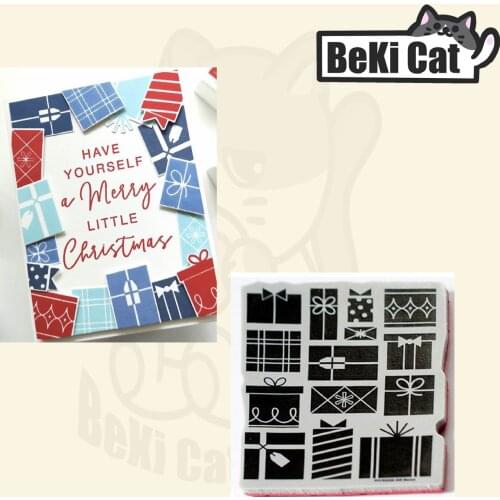 Background present Clear Stamps for DIY Scrapbooking/Card Making Fun Decoration Supplies