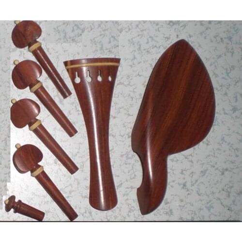 1 Set Violin Fitting 4/4 In Different Wood with Pegs Chin Rest Tail Piece and End Pin