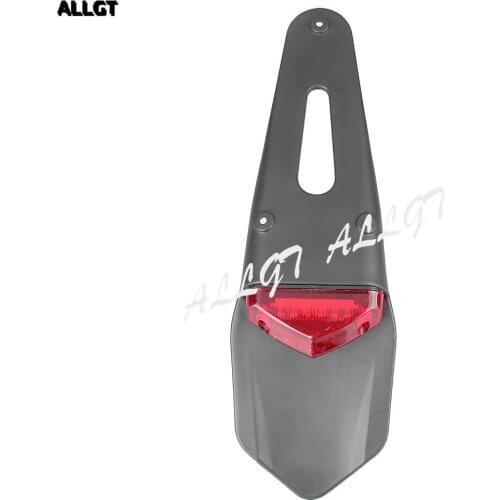 1PC Universal Motorcycle Rear Wheel Cover Fender with LED Brake Stop Tail Light Black & Red Light