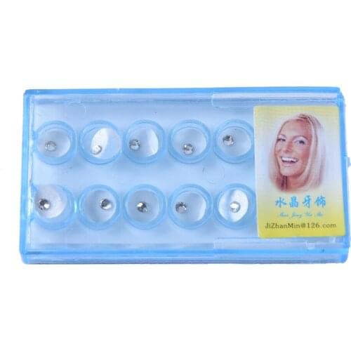 10Pcs Diamond Bur Dental Material Teeth Whitening Studs Denture Acrylic Teeth Crystal Ornament Oral Hygiene Tooth Decoration