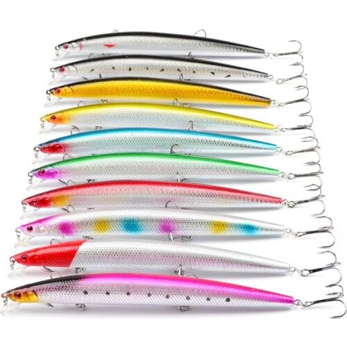 10Pcs/Lot Floating Water Road Sub-Fishing Bait Bionic Minnow Bait 24.5g Road Sub-Bait Freshwater Perch Fishing Bait Peche Pesca