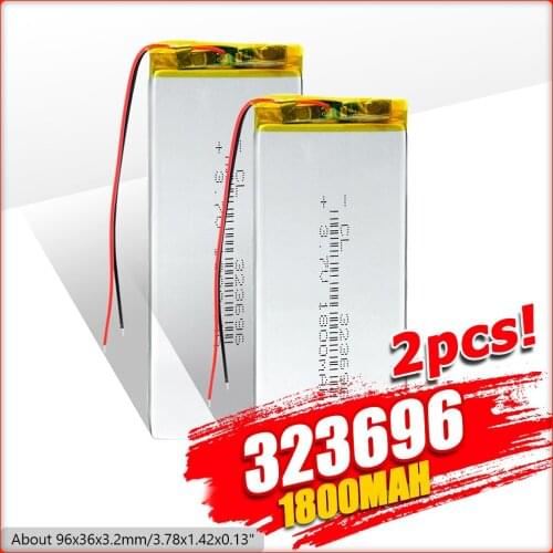 2021 New Rechargeable 3.7V 1800mAh 323696 Lipo Lithium Battery Replacement For MP4 mp5 gps digital camera tablet PC powerbank