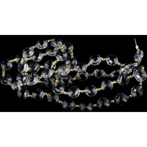 30pcs/lot Pointed Bead Clear Crystals 5 meters Clear Color With Gold Butterfly Buckle For Door Curtain & Window Curtains