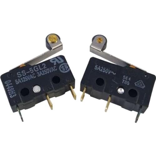 5pcs SS-5GL2 Micro Limit Switch Roller 5A 125V AC Mouse Switch For Galaxy Flora Printer