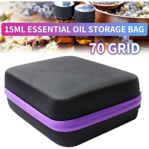 70 Bottles 15 ML Essential Oil Case Perfume Oil Essential Oil Box Travel Portable Carrying Holder Nail Polish Storage Bag
