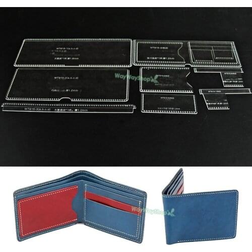 1 Pcs Acrylic Card Holder Bag Templates WT915D Tool For Making Leather Bifold Wallet DIY