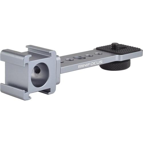 Aluminum Triple Cold Shoe Mount Adapter Vlog Video Microphone Extension Bar for Zhiyun Smooth 4 3 DJI Osmo Pocket Osmo Mobile 2