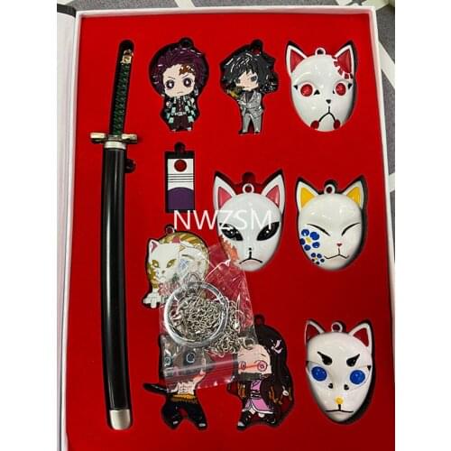 Anime Demon Slayer key chain Kamado Tanjirou Tomioka Giyuu Kochou Shinobu cutlery Demon Slayer alloy perimeter weapon