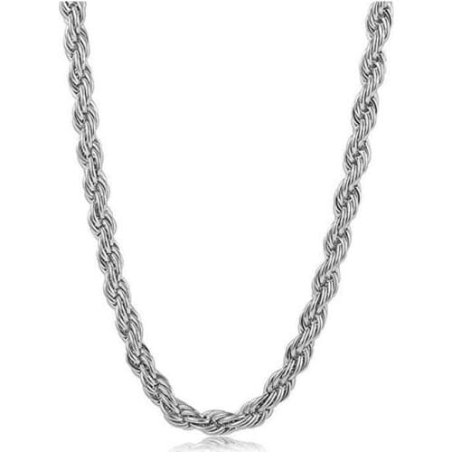 1 piece Sliver Rope Chain For Pendant Stainless Steel Choker Twist Chain Necklace for Men Women Thickness 2mm/3mm/4mm