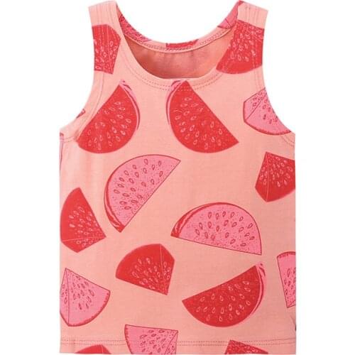 Kids Girl T Shirt Summer Baby Boy Cotton Tops Toddler Tees Clothes Fashion Cartoon Watermelon Children Sleeveless T-shirts