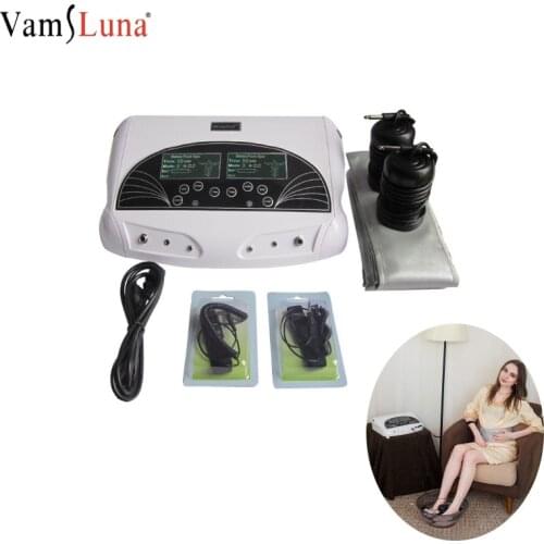 Dual Ionic Detox Foot Bath SPA System Ion Ionic Chi Cleans LCD Display Cell Detoxification Machine with Two Arrays and Belts