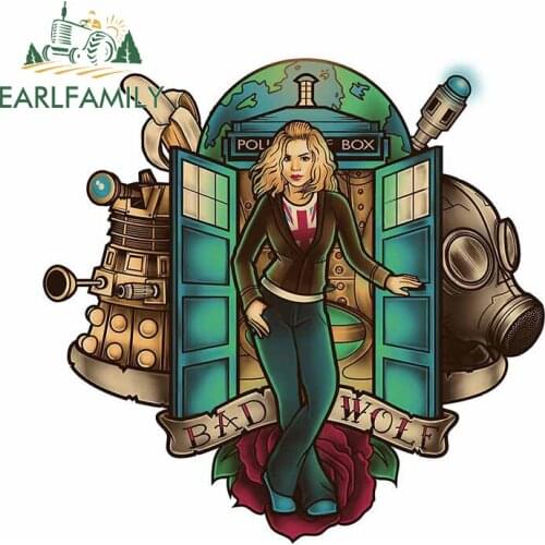 EARLFAMILY 13cm x 11.3cm for I Am The Bad Wolf Car Sticker Scratch-proof Waterproof Window Suitcase Trunk Decoration Vinyl Decal