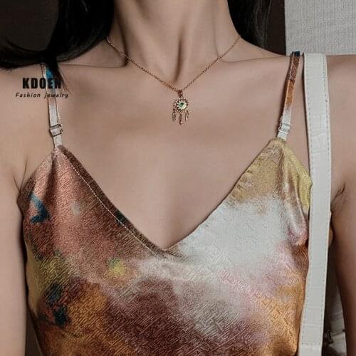 European and American Fashion Designer Feather Dream Catcher Pendant Clavicle Chain Sexy Womans Jewelry Party Luxury Necklace
