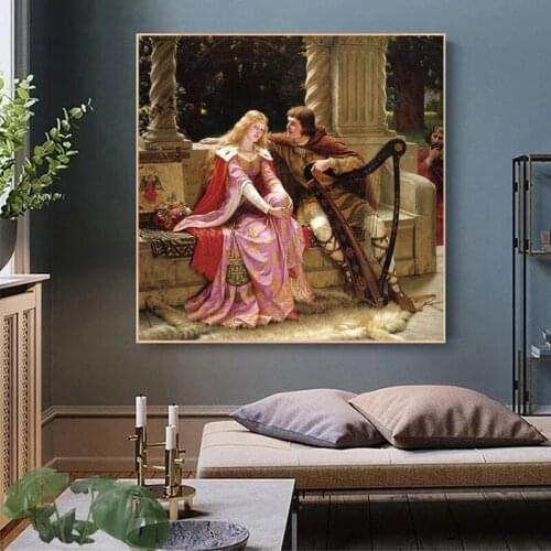 Famous Tristan and Isolde Canvas Painting By Leighton Posters Prints Classical Wall Art Pictures Living Room Home Decor Cuadros