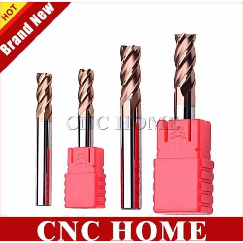 HRC55 Carbide End Mill 1 2 4 5 6 8 10 12mm 4 Flute Milling Cutter Alloy Coating Tungsten Steel Cutting Tool CNC Maching Endmills