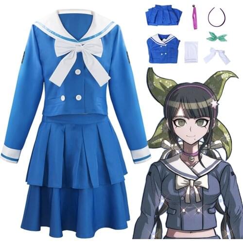 Anime Danganronpa Chabashira Tenko Cosplay Costume Dress Include Top Skirt Sock Bow Hairwear School Uniforms Set Halloween