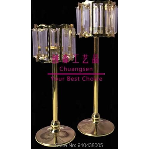 Metal Candlesticks Flower Vases Candle Holders Wedding Table Centerpieces Crystal Candelabra Flover Stands Party Decor Road Lead