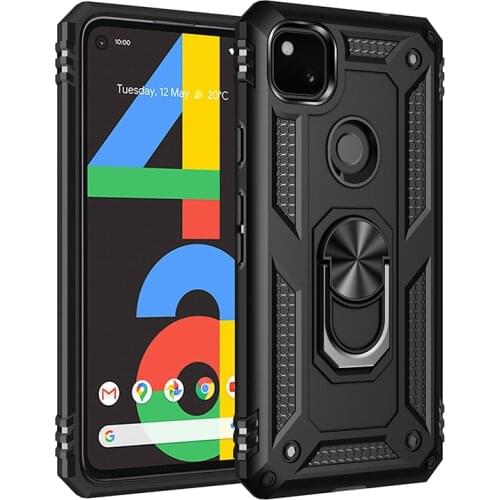 Metal Armor Shockproof Phone Case For Pixel 3A XL 4XL 4A SKickstand Protection Case FprPixel 5 5A 6 Pro Magnetic Case