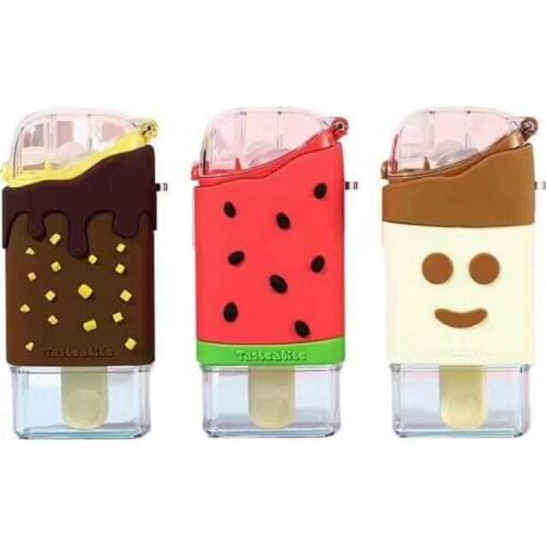 Cute Donut Ice Cream Water Bottle With Straw Creative Square Watermelon Cup Portable Leakproof Bottle BPA Free free shipping