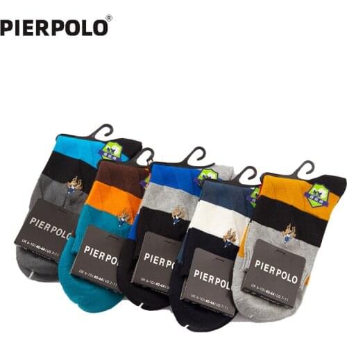 PIER POLO Socks Men New Design High Quality Brand Happy Cotton Socks Winter Autumn Business Crew Socks Wholesale