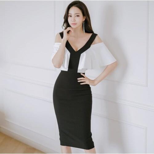 2021 New Slim Wild Hip Off Shoulder Back Aliexpress Cross Border Korean Style Womens Wear