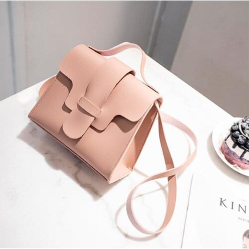 New Women Vintage Handbags Small Square Solid Color Fashion Casual Leather Shoulder Bag Simple Retro Lady Female Crossbody Bag