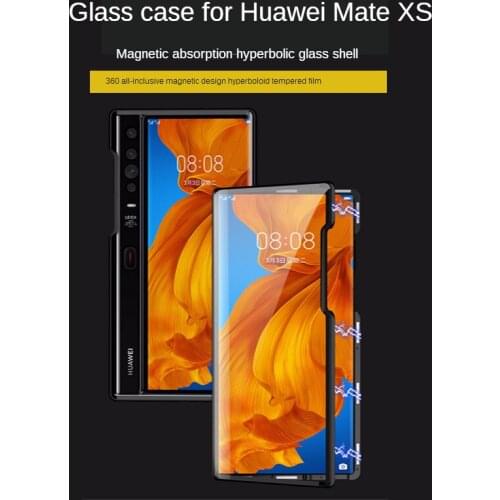 New Huawei Matexs Phone Case Double-Sided Glass Magnet Adsorption Mate Xs Foldable Screen Phone Case Protective Cover