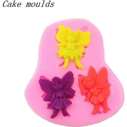Wholesale Silicone mold K098 Mini Wings Girl shape Decorarion clay mold Fondant cake mold