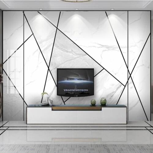 Custom Mural Wallpaper Modern 3D Jazz White Marble Geometry Line Photo Wallpaper Living Room TV Sofa Bedroom Papel De Parede 3 D
