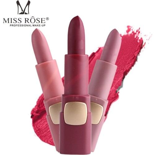 MISS ROSE Matte Lipstick 18 Colors Red Moisturizing Nude Brands Sexy Make-up Makeup Goods Cosmetic Gift for Women Hot Selling