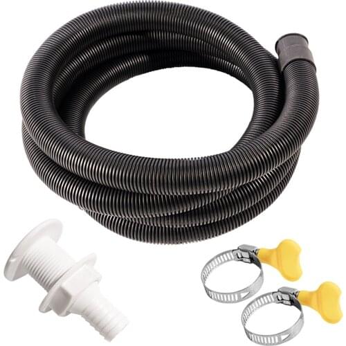 Durable Premium Quality Bilge Pump Hose Plumbing Kit 3/4-Inch Dia Flexible Includes Hose Clamps and Thru-Hull Fitting