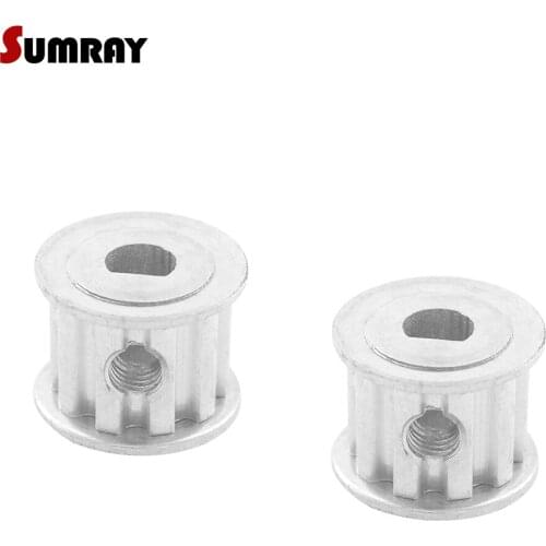 SUMRAY XL D type Timing Pulley 10T Aluminium Motor Pulley 5*4.5/6*5mm bore 11mm width D type CNC Belt Pulley for CNC Machine