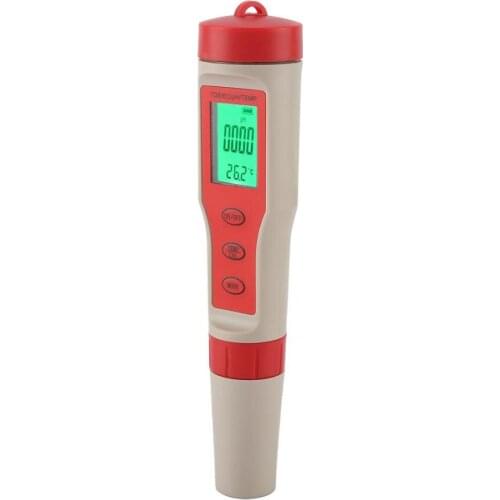 Handheld 4-in-1 PH/TDS/EC/Temperature Test Pen Style Water Quality Tester for Swimming Pool Drinking Water with Backlight