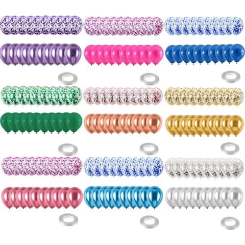 20Pcs Retro Blue Red Balloons Confetti Set metal Chrome gold Latex Ballon Birthday Party Wedding Decoration Anniversary Globals