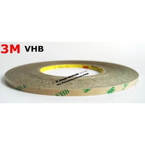 0.25mm thick, (4mm*33M) Super Strong 3M VHB Transfer Tape, High Temperature Resist for Metal Wood Plastic Sealing